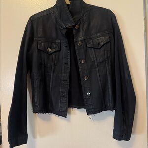 J Brand Dark Blue Coated Jean Jacket